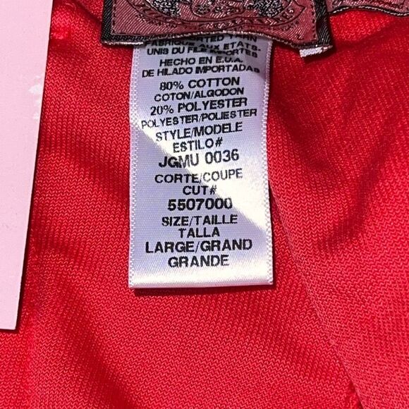 NWT Juicy Couture Vintage Y2K Poinsettia Crop Snap Pocket Terry Pant Womens Sz L - Picture 4 of 5